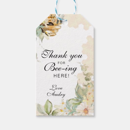 Étiquettes-cadeau Jour des abeilles, premier anniversaire Thème des  (Devant)