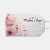 Étiquettes-cadeau Jour des mères Abstrait de fleurs violettes rétro (Devant (Horizontal))