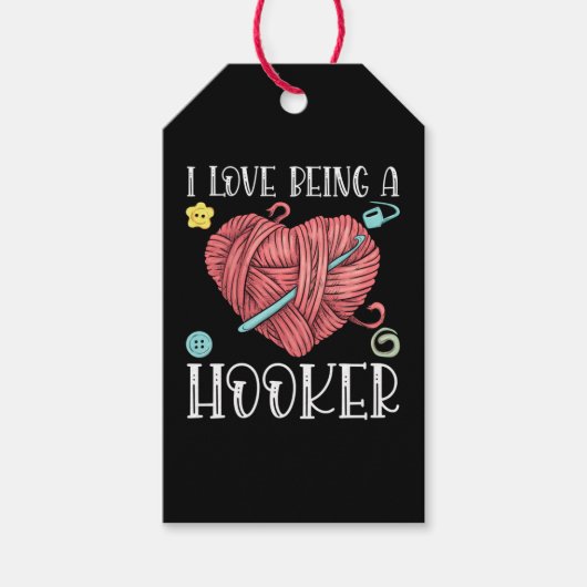 Étiquettes-cadeau Jour du Tricot du Crochet de fil (Devant)