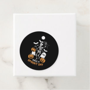Étiquettes Cadeau Jour Éffrayant Halloween Witch Cadeau Skeleton
