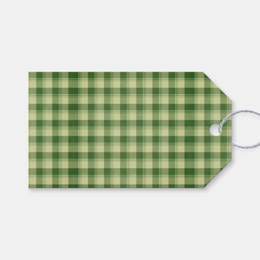 Étiquettes-cadeau Journée de la Saint Patrick à Plaid Vert (Devant (Horizontal))