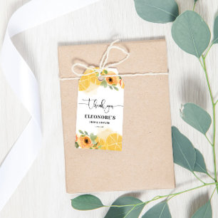 Étiquettes-cadeau Journée de mariage Lemons and Flowers