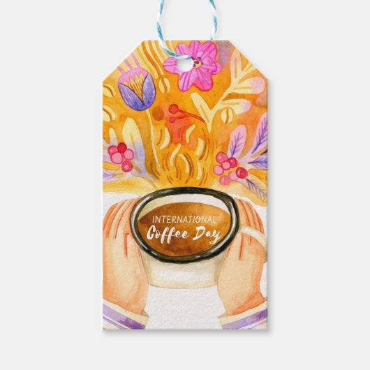 Étiquettes-cadeau Journée internationale du café (Devant)