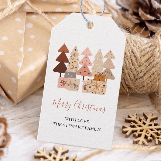 Étiquettes-cadeau Jours fériés de Noël Chic Boho