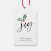 Étiquettes-cadeau Joy Brush Script Holiday | Noël vers et depuis (Devant)