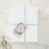 Étiquettes-cadeau Joy Floral aquarelle feuillage Noël (Avec de laficelle)
