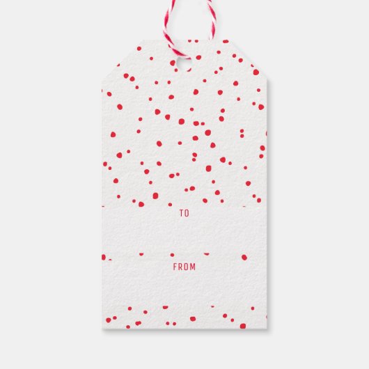 Étiquettes-cadeau JOY HOLIDAY élégant simple moderne amusant rouge é (Dos)