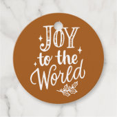 Étiquettes Cadeau Joy to the World Rustic Burnt Orange Christmas (Devant)