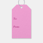 Étiquettes-cadeau JOY Word Art à Fuchsia rose et vert Turquoise (Dos)