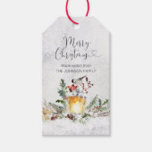 Étiquettes-cadeau Joyeuse aquarelle de Noël personnalisée (Devant)