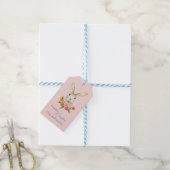 Étiquettes-cadeau Joyeuse aquarelle de Pâques lapin rose (Avec de laficelle)