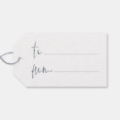 Étiquettes-cadeau Joyeuse écriture moderne marine Noël (Dos (Horizontal))