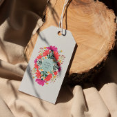 Étiquettes-cadeau Joyeuse fête de la mère fleurie