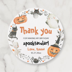 Étiquettes Cadeau Joyeuse fête d'Halloween Fantôme Anniversaire Spec