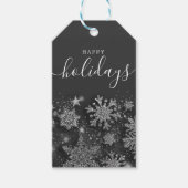 Étiquettes-cadeau Joyeuse Parties scintillant de Noël Silver No Phot (Devant)