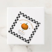 Étiquettes Cadeau Joyeuse récolte Thanksgiving Citrouille Plaid (En situation)