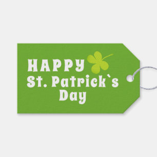 Étiquettes-cadeau Joyeuse Saint Patrick`s day Green Lucky Shamrock