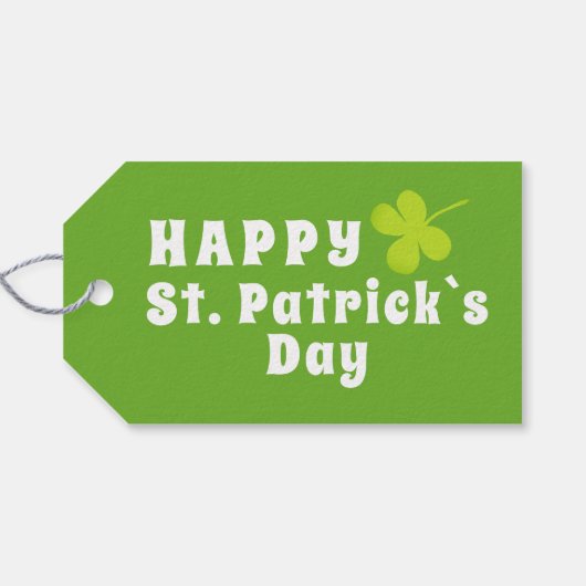 Étiquettes-cadeau Joyeuse Saint Patrick`s day Green Lucky Shamrock (Dos (Horizontal))