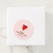 Étiquettes Cadeau Joyeuse Saint Valentin au coeur rouge (En situation)