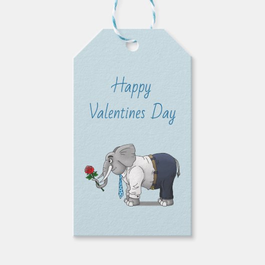 Étiquettes-cadeau Joyeuse Saint-Valentin aux éléphants (Devant)