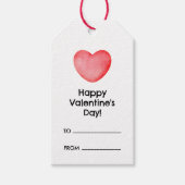 Étiquettes-cadeau Joyeuse Saint-Valentin avec cœur rose (Devant)