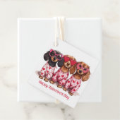 Étiquettes Cadeau Joyeuse Saint-Valentin Chiens Dachshund (En situation)