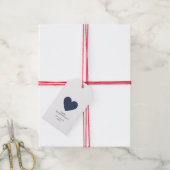 Étiquettes-cadeau Joyeuse Saint Valentin Cœur Simple Points Bleu Mar (Avec de la ficelle)