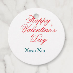 Étiquettes Cadeau Joyeuse Saint-Valentin rouge bleu xoxo amour nom
