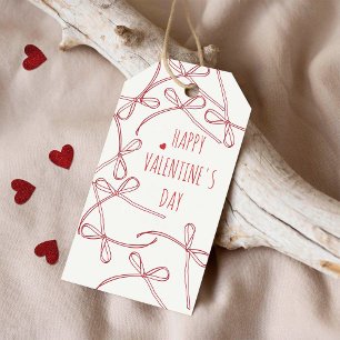 Étiquettes-cadeau Joyeuse Saint-Valentin – Rubans Amour Minimalist