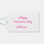 Étiquettes-cadeau Joyeuse Saint-Valentin texte rose nom message (Dos Horizontal)