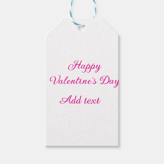 Étiquettes-cadeau Joyeuse Saint-Valentin texte rose nom message (Devant)
