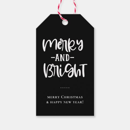 Étiquettes-cadeau Joyeuses et brillantes fêtes (Devant)