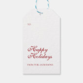 Étiquettes-cadeau Joyeuses fêtes Berry Red Holiday Ornament (Dos)