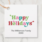 Étiquettes Cadeau Joyeuses fêtes brillantes Noël Typographie (Devant)