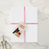 Étiquettes-cadeau Joyeuses fêtes ! Cartoon de chat Cute Père Noël -  (Avec de la ficelle)