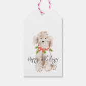 Étiquettes-cadeau Joyeuses fêtes Cockapoo Chien Festive de Noël (Devant)