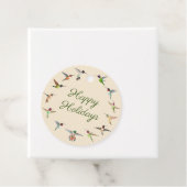Étiquettes Cadeau Joyeuses fêtes Colibri (En situation)