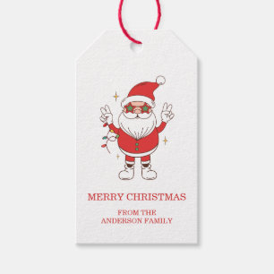 Étiquettes-cadeau Joyeuses Fêtes de fin d'année rétro de Noël