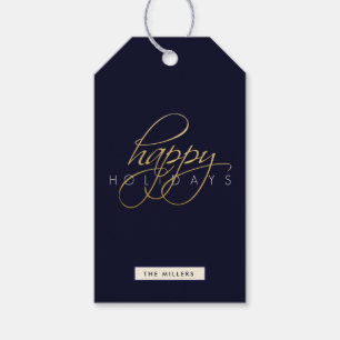 Étiquettes-cadeau Joyeuses fêtes de Noël en or