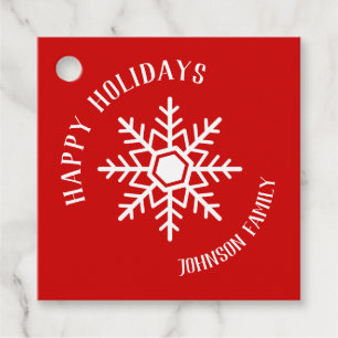 Étiquettes Cadeau Joyeuses fêtes - Flocon de neige