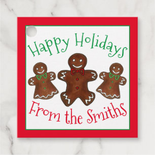 Étiquettes Cadeau Joyeuses fêtes Gingerbread Homme Noël Cookies