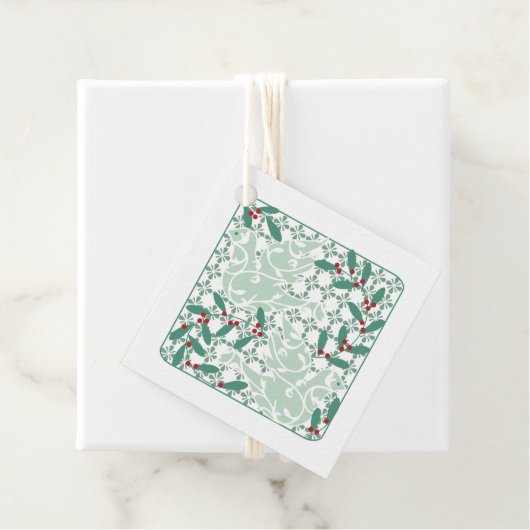 Étiquettes Cadeau Joyeuses fêtes | Holly et Doves (En situation)