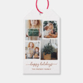 Étiquettes-cadeau Joyeuses fêtes | Modern Four Photo Collage (Devant)