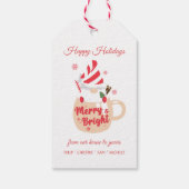Étiquettes-cadeau Joyeuses fêtes - Mug Rose Chaud cacao Joyer et bri (Dos)