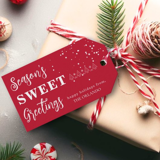 Étiquettes-cadeau Joyeuses Fêtes Noël Blanc Rouge