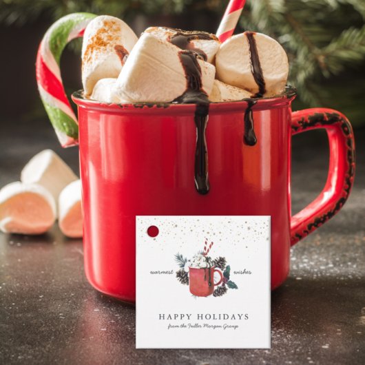Étiquettes Cadeau Joyeuses fêtes | Noël classique au chocolat chaud