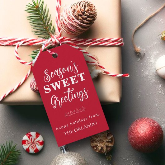 Étiquettes-cadeau Joyeuses Fêtes Noël Fête Rouge Blanc