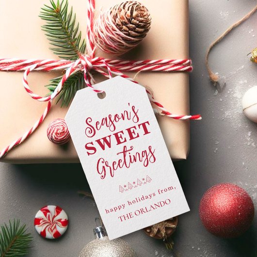 Étiquettes-cadeau Joyeuses Fêtes Noël Rouge Blanc