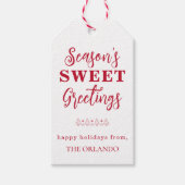 Étiquettes-cadeau Joyeuses Fêtes Noël Rouge Blanc (Devant)