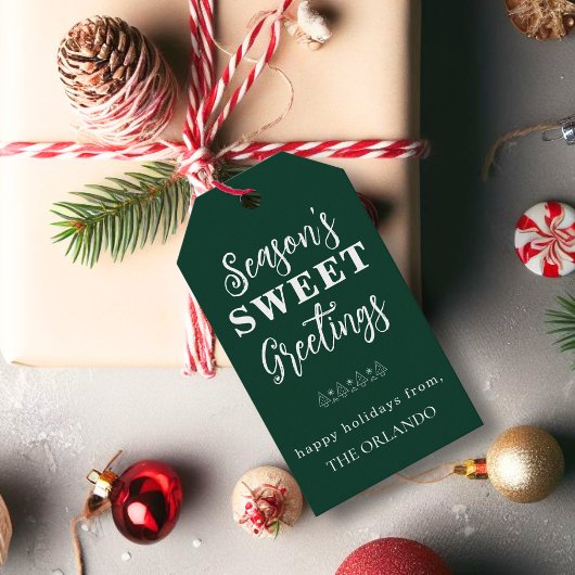 Étiquettes-cadeau Joyeuses Fêtes Noël Vacances Vert Blanc